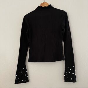 Black blouse amazing beading in sleves size L